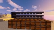 The final row of hoppers that will push items through the sorting system (Image via Minecraft)